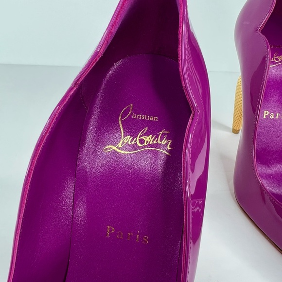 Christian Louboutin Lipchick Purple Patent Leather Kismet Pumps Size EU 37.5 - Picture 10 of 15